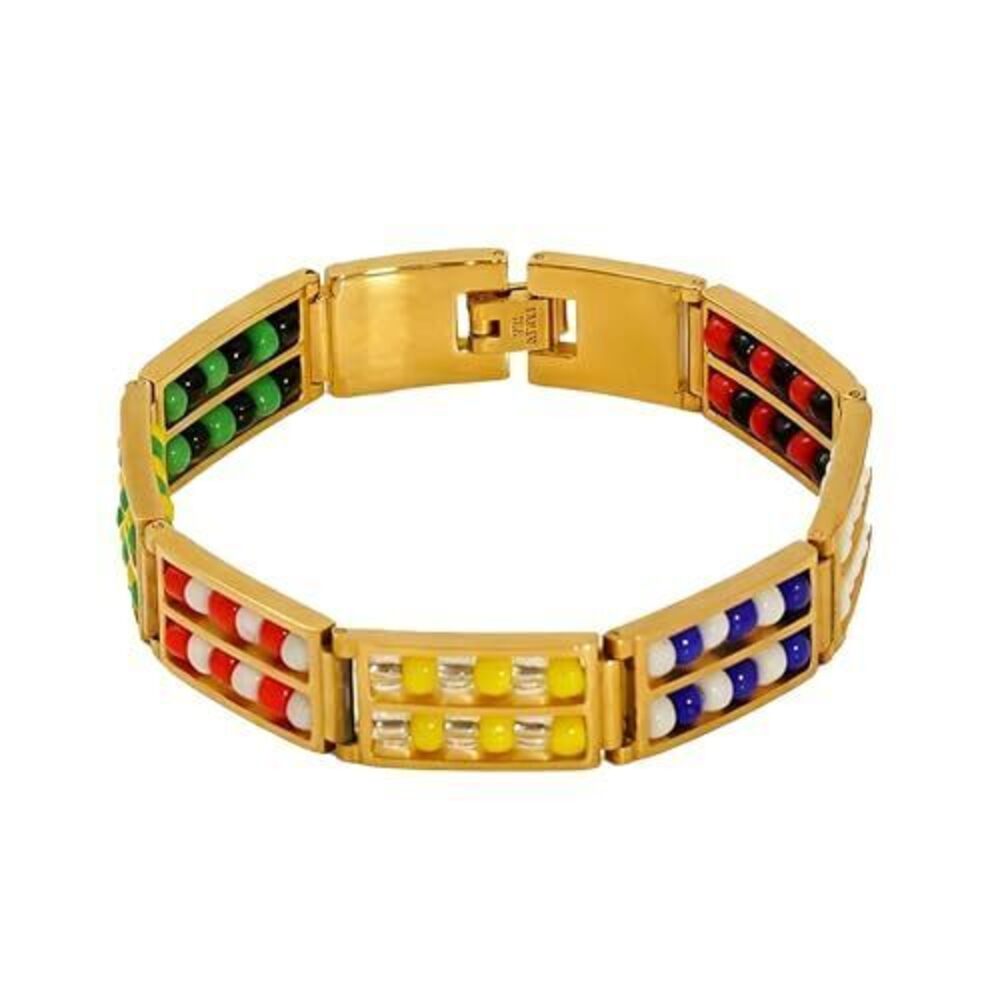 2613 Babalawo Orula Protection Bracelet and , 18K Gold Plated Stainless